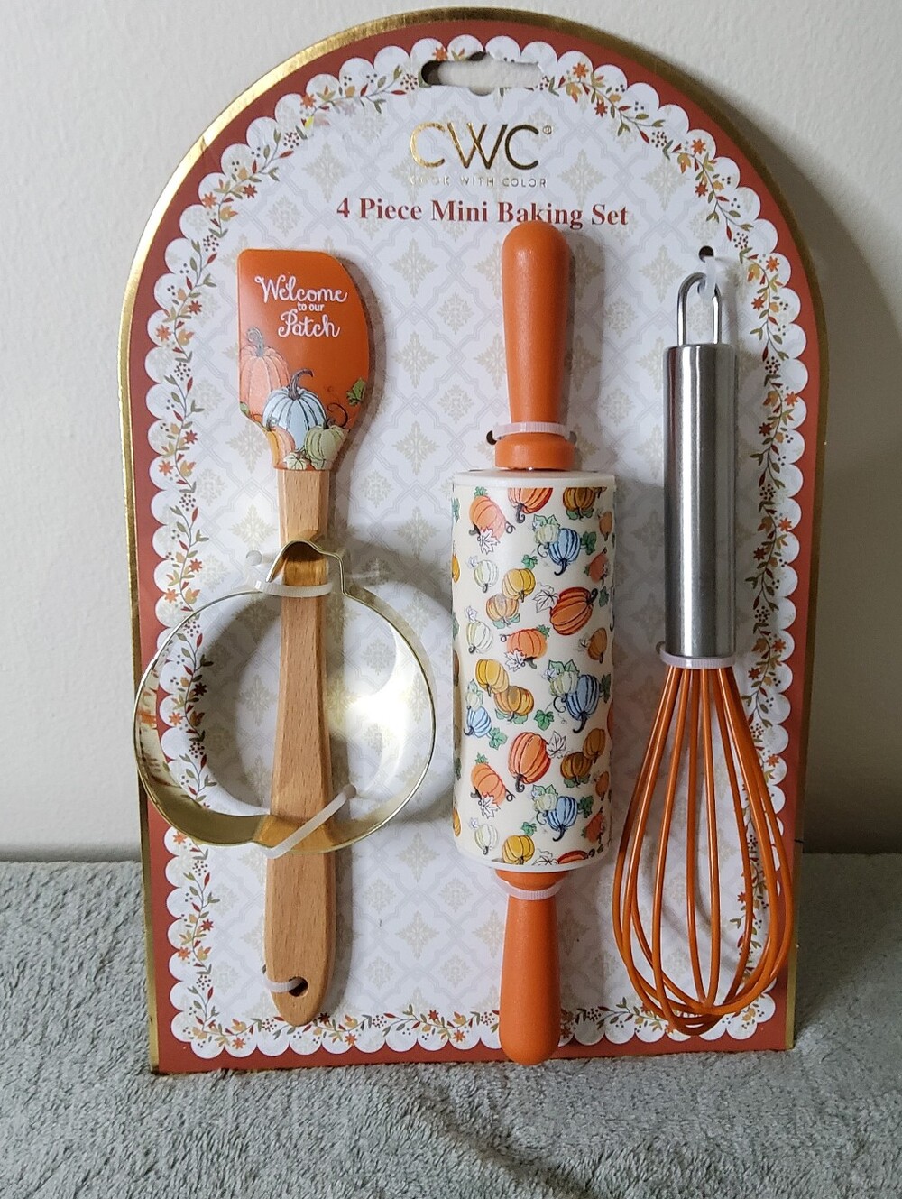 * CWC Mini Fall 4-pc. Baking Tool Set Harvest Kitchen Essentials Orange - Picture 4 of 7
